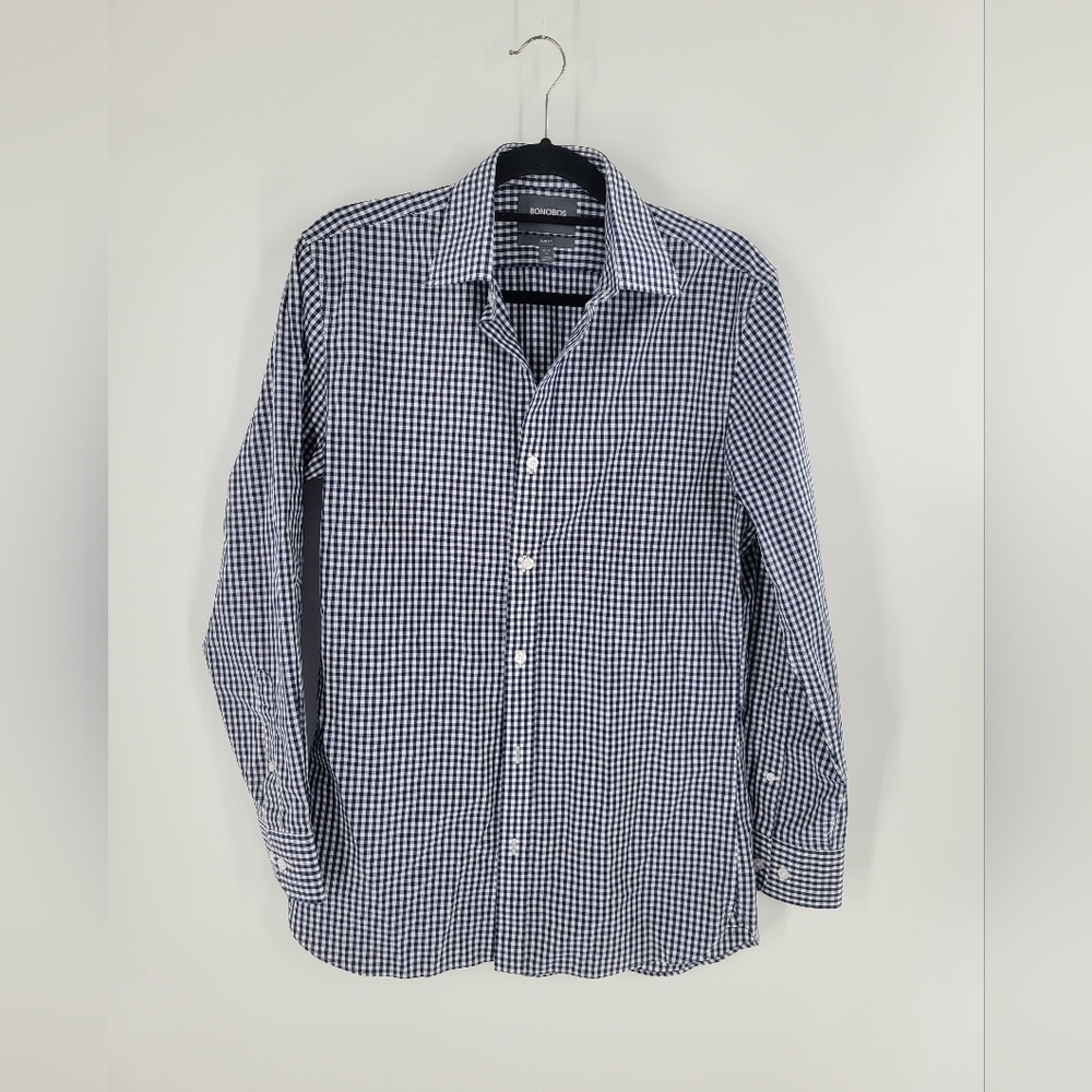 Bonobos plaid shirt slim fit Size 15.5x34 cotton‎